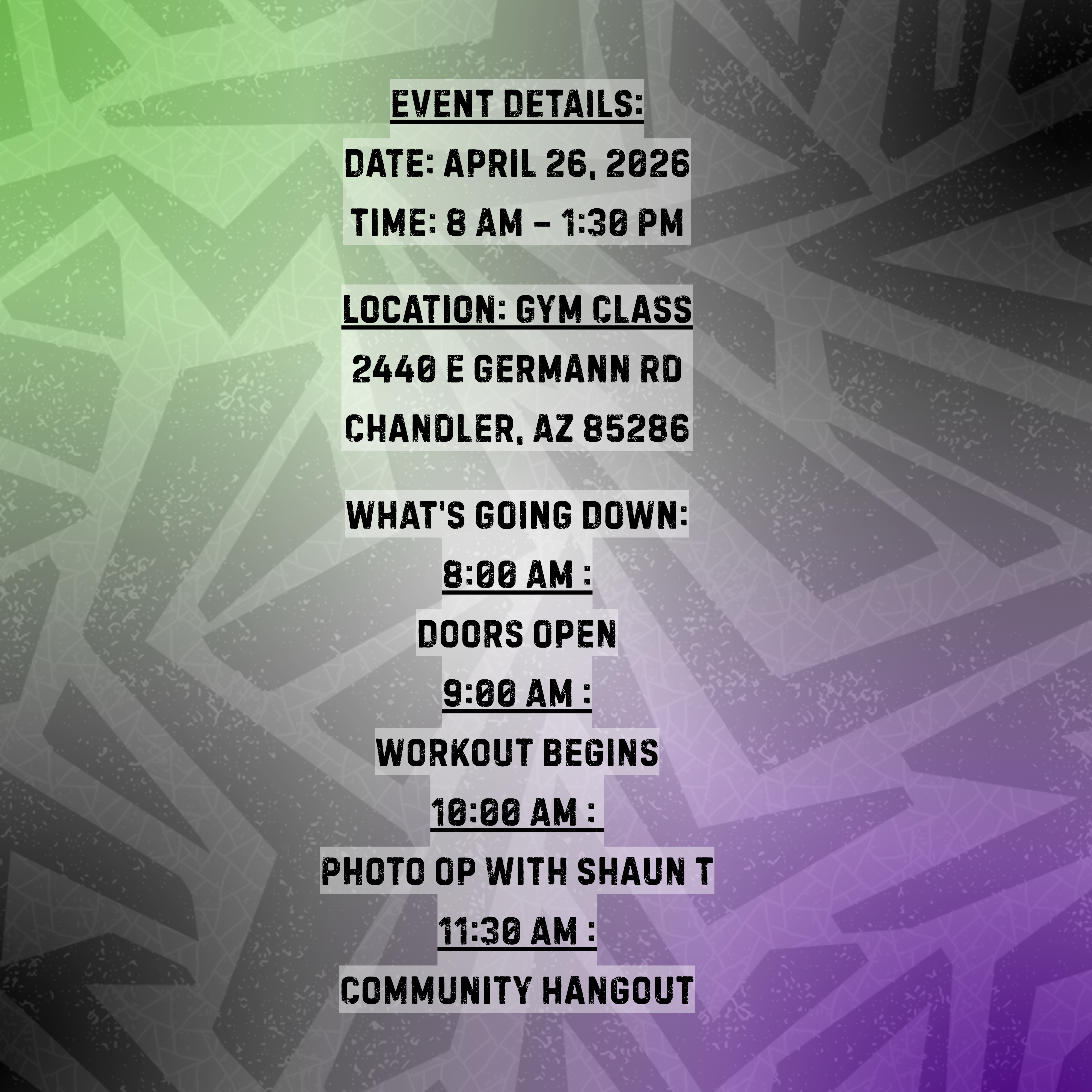 Supplements By Shaun T Live Event